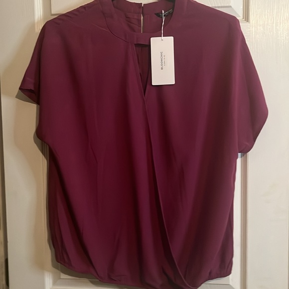 Bloomchic-Solid Keyhole Gathered Dolman Sleeve Blouse US12 - Picture 5 of 6